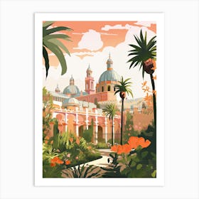 The Great Mosque Of Cordoba   Cordoba, Spain   Cute Botanical Illustration Travel 1 Art Print