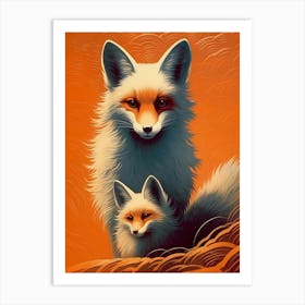 Foxes Art Print