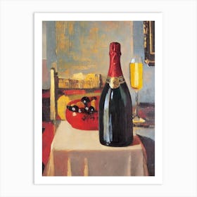 English Sparkling Wine 1 Oil Painting Cocktail Poster Art Print