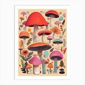 Funky Mushrooms 2 Art Print