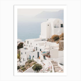 White Villa In Santorini Art Print