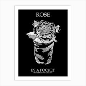 Rose In A Pocket Line Drawing 2 Poster Inverted Art Print