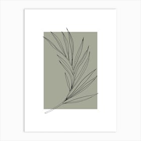 Sage Green Botanical Leaf 1 Art Print