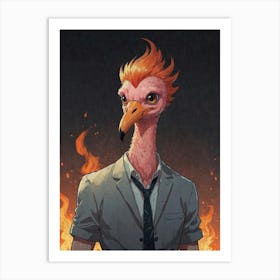 Flaming Bird Art Print