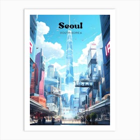 Seoul South Korea Cityview Travel Art Art Print