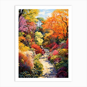 Monets Garden, Usa In Autumn Fall Illustration 2 Art Print