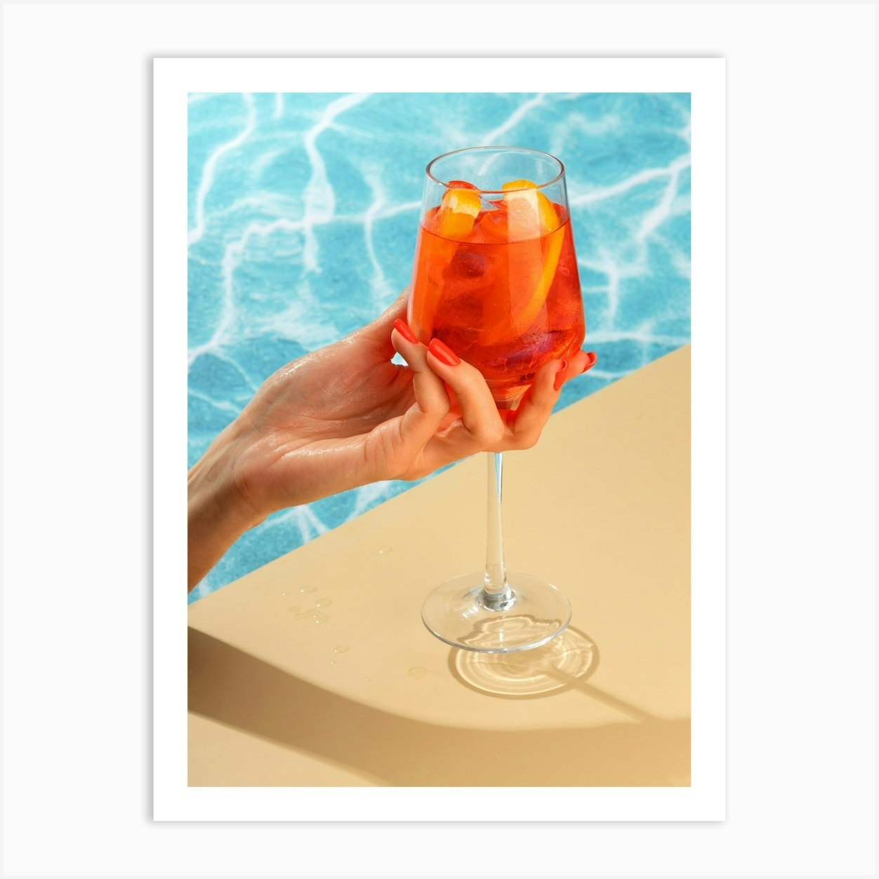 Woman Holding A Glass Of Aperol Spritz Art Print Art Print by Cherry Bomb Art Prints