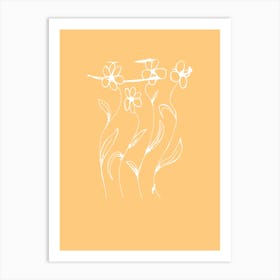 Yellow Botanical Flowers Art Print