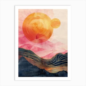 Sunset In The Mountains 16 Art Print