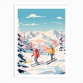 Heavenly Mountain Resort   California Nevada Usa, Ski Resort Illustration 2 Art Print