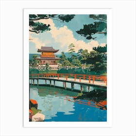 Kenrokuen Garden Kanazawa Japan Mid Century Modern 4 Art Print