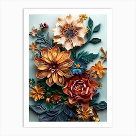 Quilling Flowers 1 Art Print