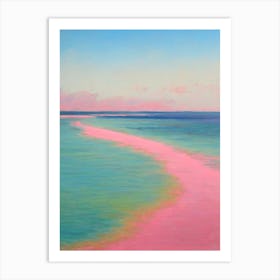Pink Sands Beach Bahamas Monet Style Art Print