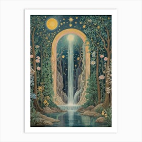 Doorway To The Magical Moonlit Forest Art Print