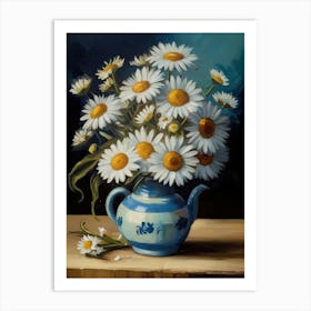 Daisies In A Teapot Art Print
