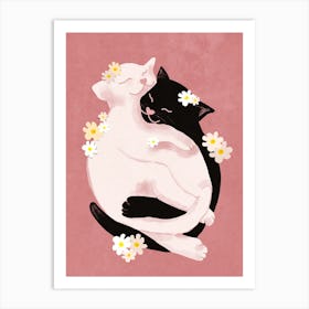 Cuddling cats Art Print