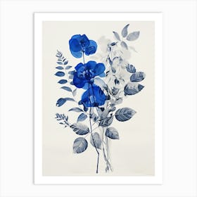 Blue Botanical Veronica Flower 2 Art Print