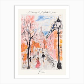 Poster Of Paris, Dreamy Storybook Illustration 3 Art Print