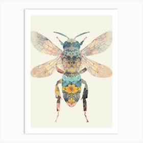 Colourful Insect Illustration Bee 15 Art Print