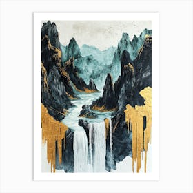 Manaslu Shine Opulent Abstract Art Print