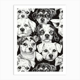 Perfectly Repeatable Artwork With Cute Dog Faces 16 Art Print