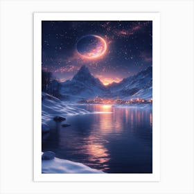 Moon And Stars 21 Art Print