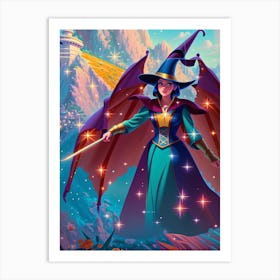 Witch With A Wand Art Print
