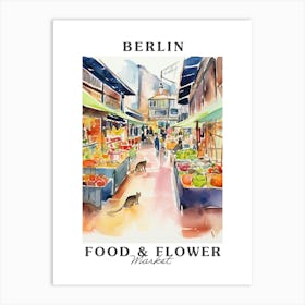 Food Market With Cats In Berlin 3 Poster Art Print