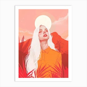 Girl With White Hair 2 Art Print