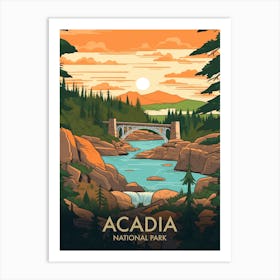 Acadia National Park Vintage Travel Poster 2 Art Print