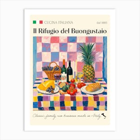 Il Rifugio Del Buongustaio Trattoria Italian Poster Food Kitchen Art Print