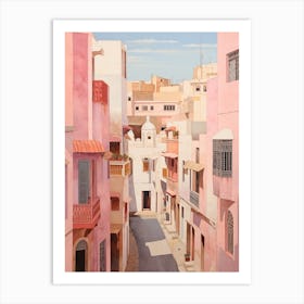 Tangier Morocco 5 Vintage Pink Travel Illustration Art Print