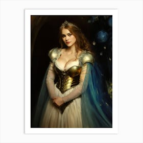 princess high fantasy art tolkien beautiful woman medieval fairytale tale fairy elven blonde painting Art Print