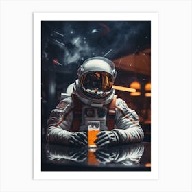 Astronaut With A Beer Art Print