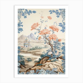 Chinese Forget Me Not Victorian Style 1 Art Print