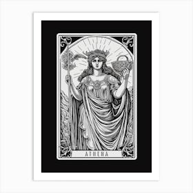 Athena Tarot Card B&W 2 Art Print