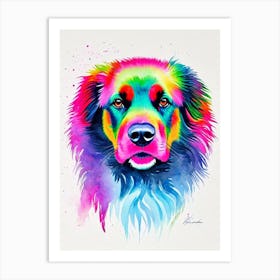 Flat Coated Retriever Rainbow Oil Painting Dog Art Print