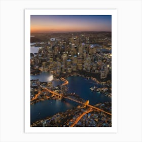 Sydney Harbour Bridge At Dusk Art Print