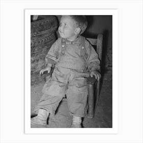 Untitled Photo, Possibly Related To Child Of Migrant Auto Wrecker Sitting Next To Tires In Corner Of Tent Home Art Print