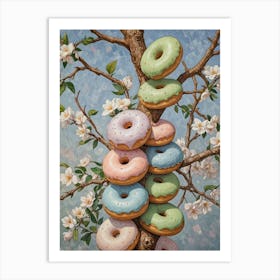 Donuts Blossoms Art Print