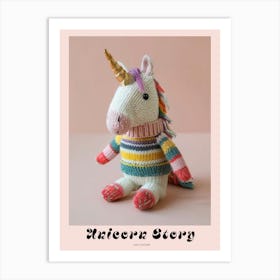 Knitted Unicorn In A Jumper Photography Poster Art Print