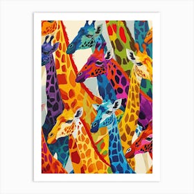 Colourful Giraffe Pattern 1 Art Print