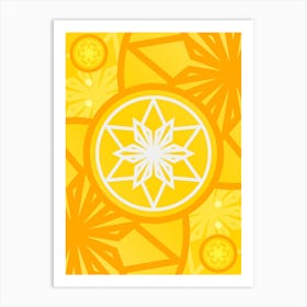 Geometric Abstract Glyph in Happy Yellow and Orange n.0076 Art Print