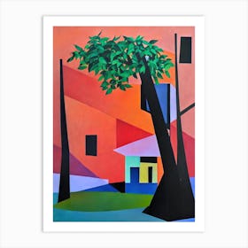 Paper Mulberry Tree Cubist Art Print