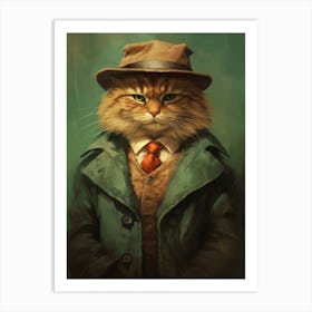 Gangster Cat Laperm Art Print