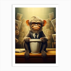 Monkey In A Suit Art Print