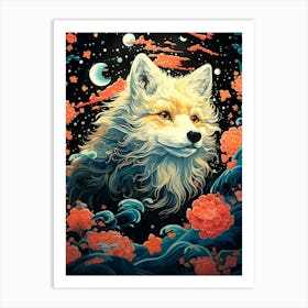 Fox In The Moonlight 3 Art Print