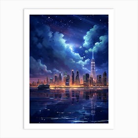 Electric Skyline Art Print