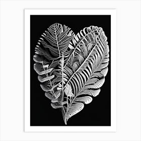 Heart Fern Linocut Art Print