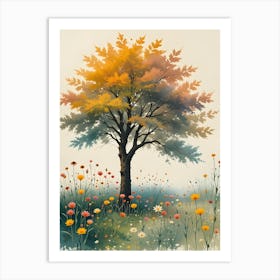 Tree In The Meadow 3 Art Print